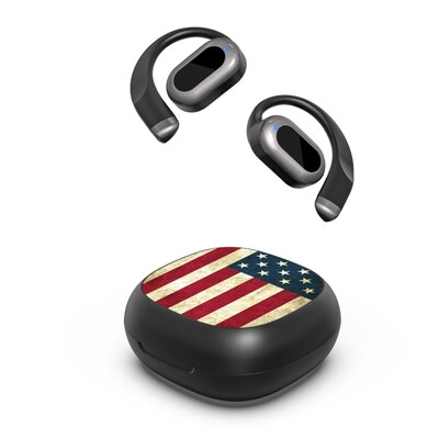 MyBat Design Lab Open Ear Bluetooth Earbuds, Black American Flag Print (BTR003001))