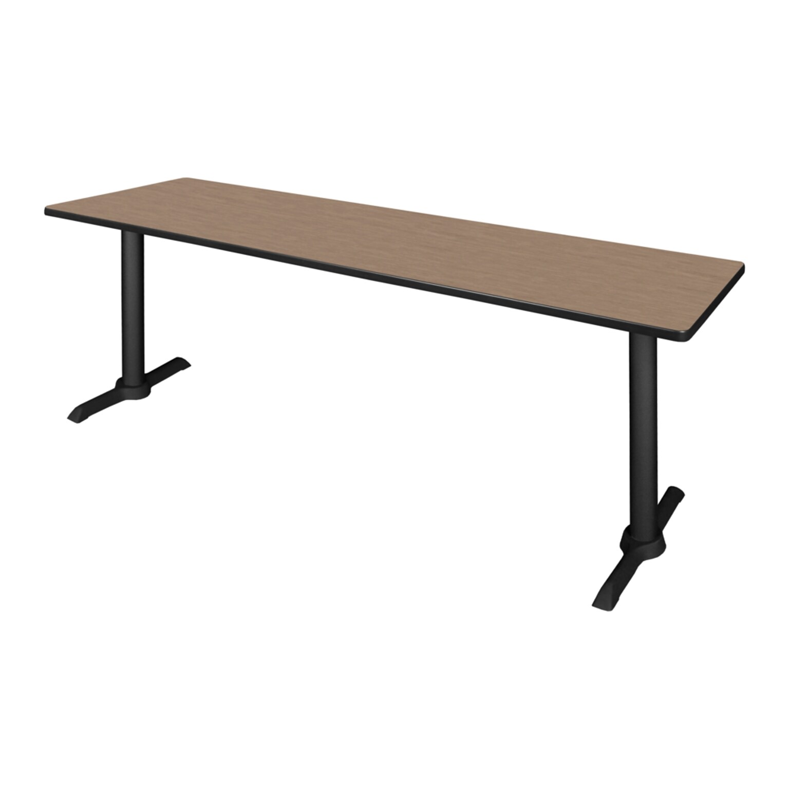 Regency Cain Steel T-Base Training Seminar Table, 84 x 24, Noble Oak/Black Base (MTRCT8424NO)