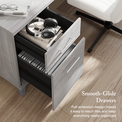 Bush Furniture Somerset 72"W 3 Position Sit to Stand L Shaped Desk, Platinum Gray (SET014PG)