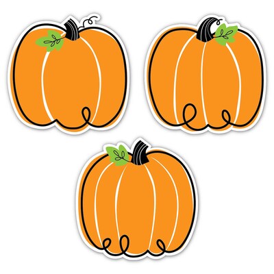 Creative Teaching Press Core Décor Doodle Pumpkin Designer Cut-Outs, 36/Pack, 3 Packs/Bundle (CTP105