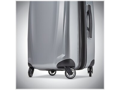 Samsonite Winfield 3 DLX Polycarbonate 4-Wheel Spinner Luggage, Silver (120753-1776)