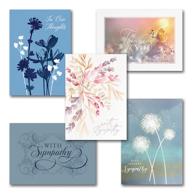 Sympathy Greeting Card Assortment Pack, 7 7/8 x 5 5/8 , 25 Cards with Envelopes