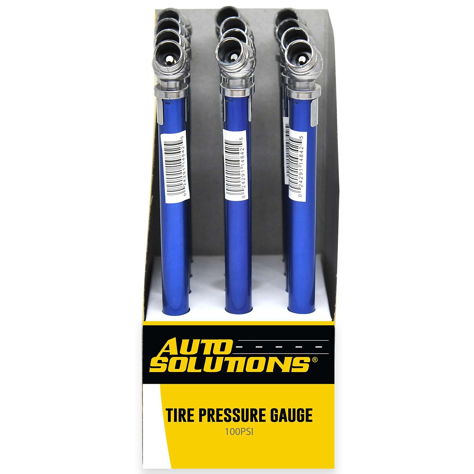 Pennzoil Tire Pressure Gauge, 100 PSI, 12/Tray, 12 Trays/Carton (14842)