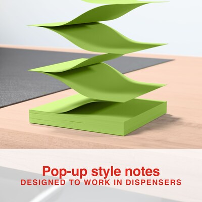 Staples Pop-up Ultra Sticky Notes, 3" x 3", Summer Breeze Collection, 100 Sheets/Pad, 24 Pads/Pack (ST62894)