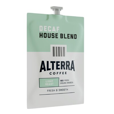 Alterra House Blend Decaf Coffee Flavia Freshpacks, Light Roast, 100/Carton (MDRA187)