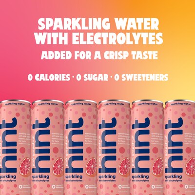 Hint Pink Grapefruit Sparkling Water with Electrolytes, 12 fl. oz., 12 Cans/Carton (HINT-PGCAN-E)