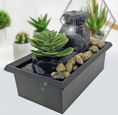 LED Succulent Tabletop Fountain