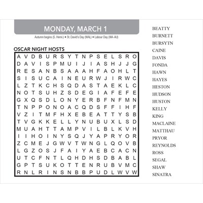 2027 BrownTrout Word Search 6" x 5" Daily Day-to-Day Calendar, Assorted Colors (9781645917663)
