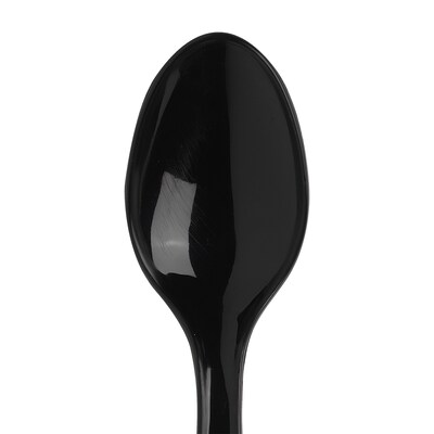 Dixie Individually Wrapped Plastic Teaspoon, Heavy-Weight, Black, 1000/Carton (PTH53C)