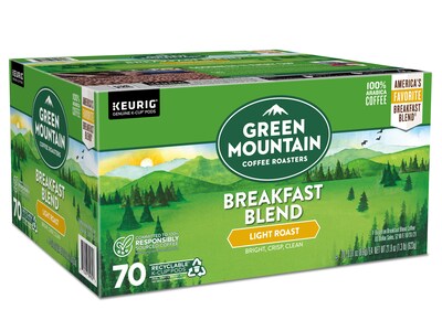 Green Mountain Breakfast Blend Coffee Keurig® K-Cup® Pods, Light Roast, 70/Box (5000373741)