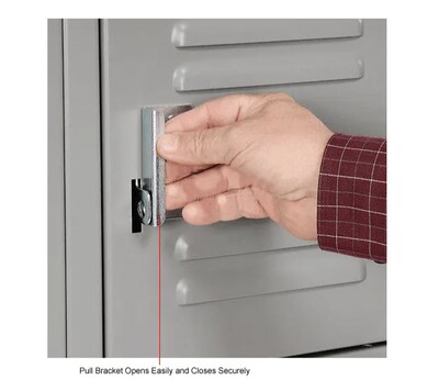 Global Industrial Capital 6-Tier 18-Door Box Locker, 36"W x 12"D x 78"H, Gray (652155GY)
