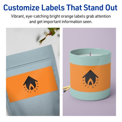 Avery Rectangle Multipurpose Labels, 2.5" x 4", Bright Orange, 120/Pack (94245)
