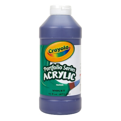 Crayola Portfolio Series Acrylic Paint, 16 oz., Violet, 2/Pack (BIN204016186-2)