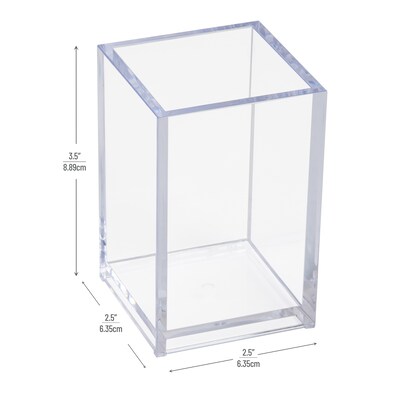Mind Reader Plastic Pen Cup Holder, Clear (ACPEN-CLR)