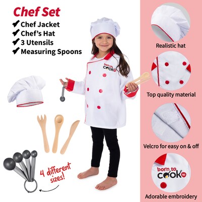Bintiva Dress Up/Drama Play Helping At Home Trunk Set, Construction Worker/Chef/Gardener, 15 Pieces/Set (BNVBT023)