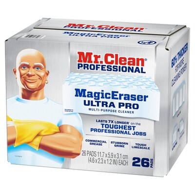 Mr. Clean Professional Magic Eraser Ultra Pro Multi-Purpose Cleaner, White, 26 Pads/Carton (17406)
