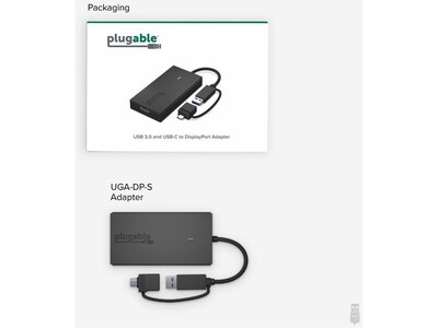 Plugable USB 3.0/USB-C to DisplayPort Adapter, Black (UGA-DP-S)