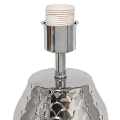 Simple Designs Whimsical Wave 23.75" LED Table Lamp, Chrome Base/White Shade (LT2124-CHR)