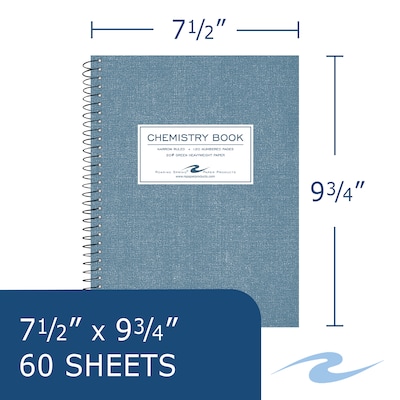 Roaring Spring Paper Products 1-Subject Computation Notebooks, 7.5" x 9.75", Narrow Ruled, 60 Sheets, Blue, 24/Carton (77572cs)