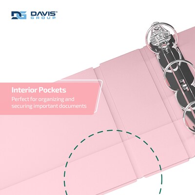 Davis Group, 1", 8.5" x 11", Round Ring View Binder, Pastel Color, Blush, 6/Pack (7411-11-06)