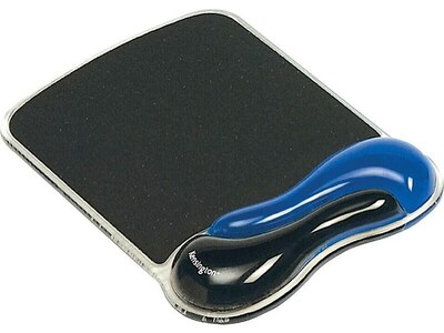 Kensington Duo Gel Mouse Pad/Wrist Rest Combo, Black/Blue (62401)