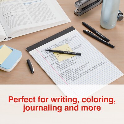 Staples Inspire Felt Tip Pen, Medium Point, 0.7mm, Black Ink, Dozen (ST63329)