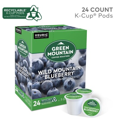 Green Mountain Wild Mountain Blueberry Coffee Keurig® K-Cup® Pods, Light Roast, 24/Box (6783)