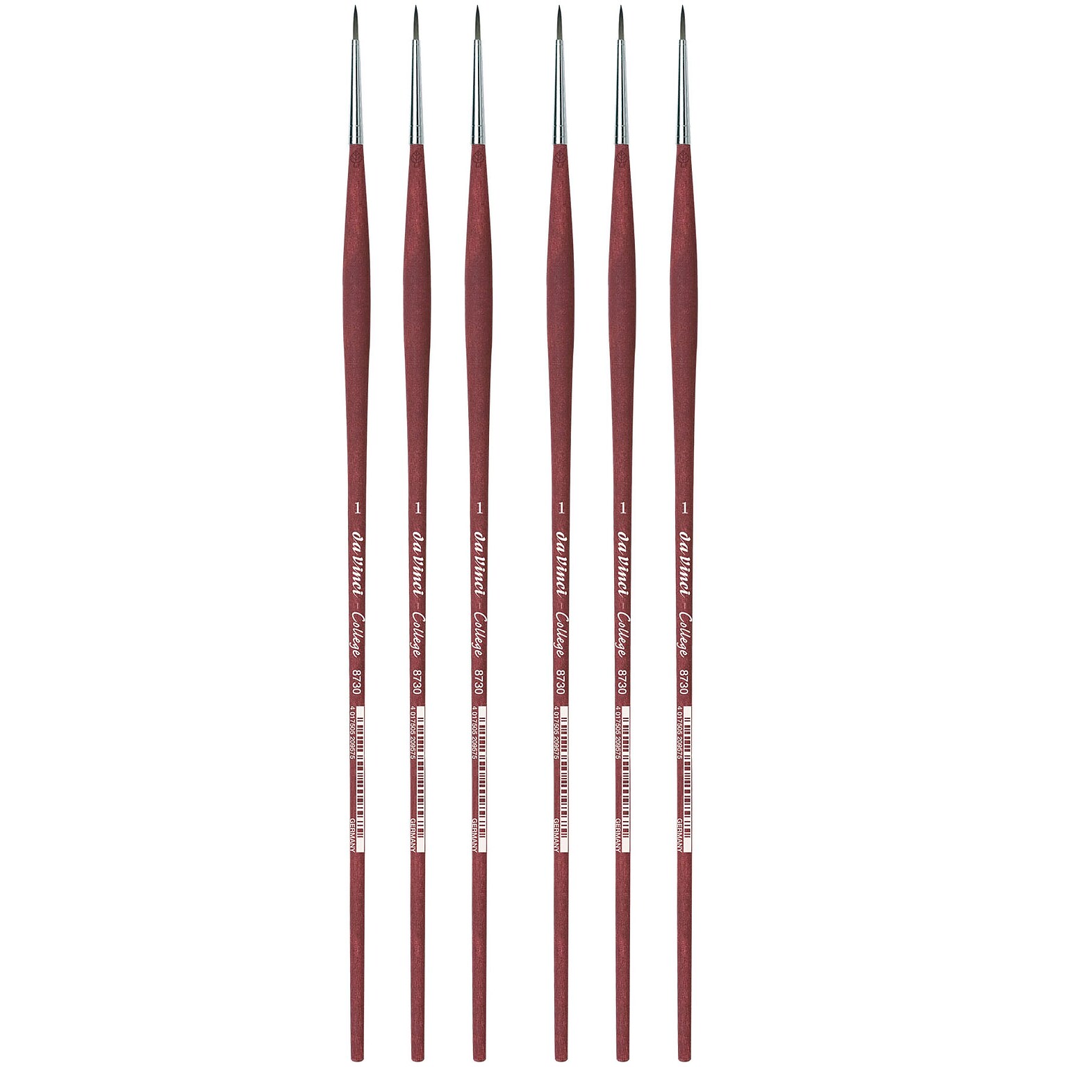 da Vinci COLLEGE Oil and Acrylic Synthetic Student Round Brush, 6 Brushes/Pack (DVXVA87301-6)