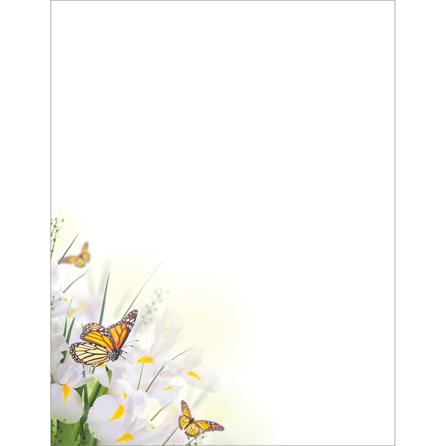 Great Papers Spring Blossom Butterfly Everyday Letterhead, Multicolored, 50 Sheets/Pack (2025004)