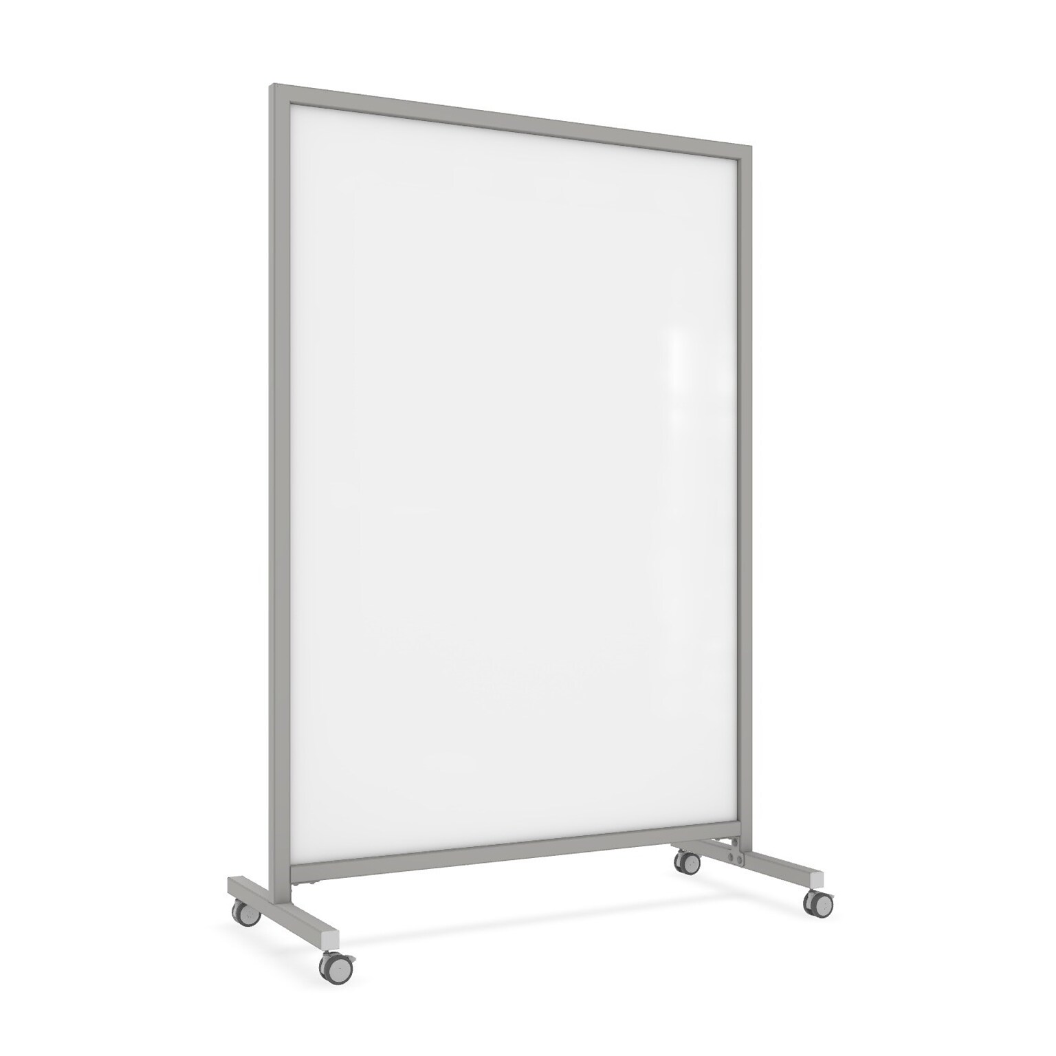 Ghent EZ Glass Mobile Dry-Erase Whiteboard, Aluminum Frame, 75H x 50W, White (EZ1NA7550WH)