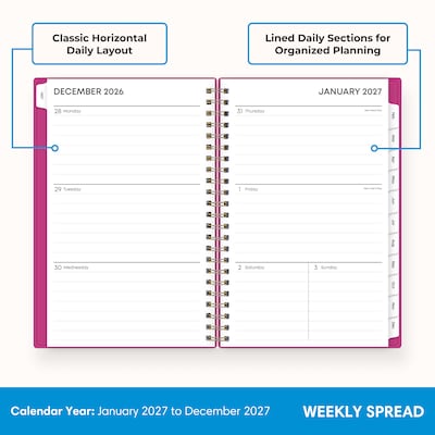 2027 Blue Sky 5 x 8 Weekly & Monthly Planner, Fuchsia (164285)