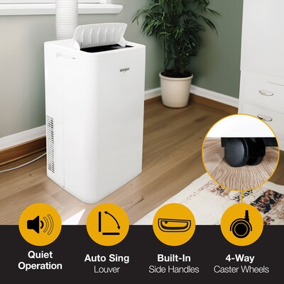 Whirlpool 115-Volt 14,000 BTU (10,000 BTU DOE) Portable Air Conditioner with Remote, White (WHNP141HAW)