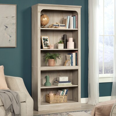 Sauder Select 73H 5-Shelf Bookcase, Chalked Chestnut (443674)