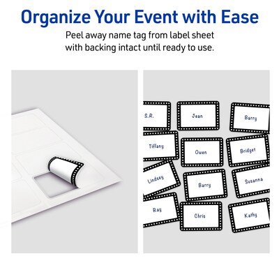 Avery Laser/Inkjet Rectangle Multipurpose Labels, 2-1/3" x 3-3/8", White, 80/Pack (S00-EY5)