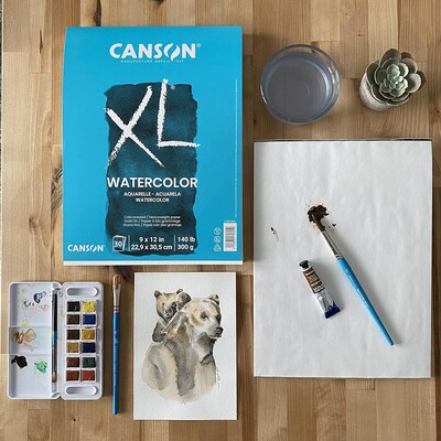 Canson XL Series 9" x 12" Watercolor Sketch Pad, 30 Sheets/Pad, 3/Bundle (MCXC10051094103-3)