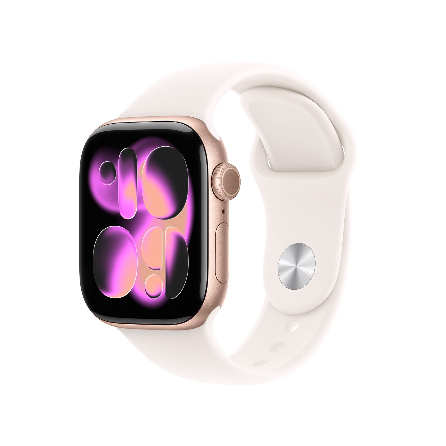 Apple Watch Series 11 GPS Smartwatch, 42mm, Rose Gold Aluminum Case with Light Blush Sport Band, Medium/Large (MEU44LW/A)