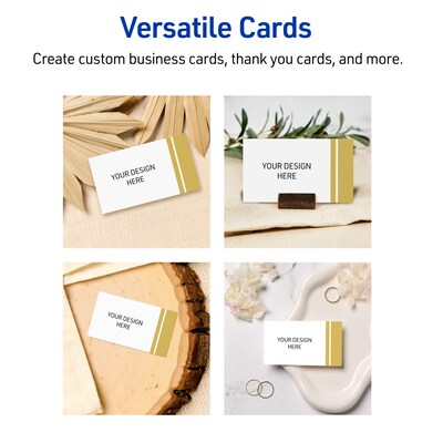 Avery Double-Dipped Gold Edge Matte Blank Card, White, 80/Pack (S00-D23)