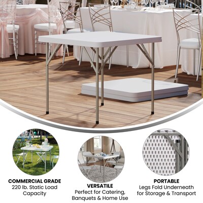 Flash Furniture Elon Folding Table, 34.25" x 34.25", Granite White (DADYCZ86)