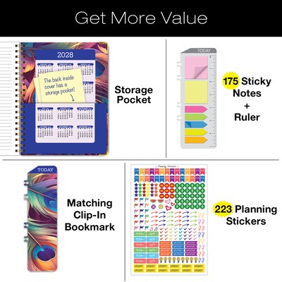 2027 Excello Brands 9" x 11" Weekly & Monthly Standard Planner, Paperboard Cover, Pastel Peacock (FSHN-CY27-8511-61)