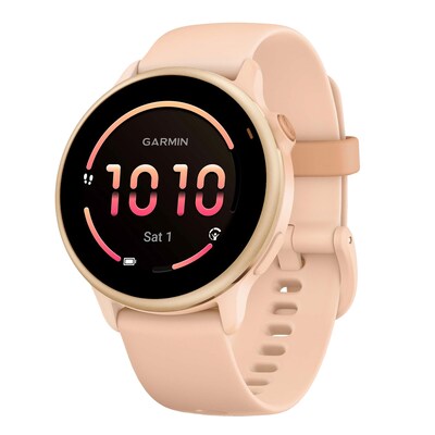Garmin vívoactive 6 Fitness-Tracking AMOLED Smartwatch with Silicone Band, Metallic Pink Dawn (010-02985-03)