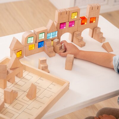 TickiT Wooden Building Gem Blocks, 39 Pieces (CTU73546)
