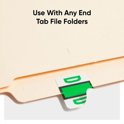 Smead BCCR Labels File Folder Label, D, Light Green, 500 Labels/Pack (67074)