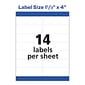 Avery Easy Peel Inkjet Address Labels, 1-1/3" x 4", White, 14 Labels/Sheet, 25 Sheets/Pack (8162)