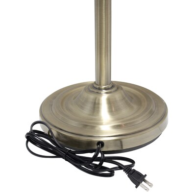 Lalia Home Torchiere Floor Lamp with 2 Reading Lights and Scalloped Glass Shades, Antique Brass (LHF-3002-AB)