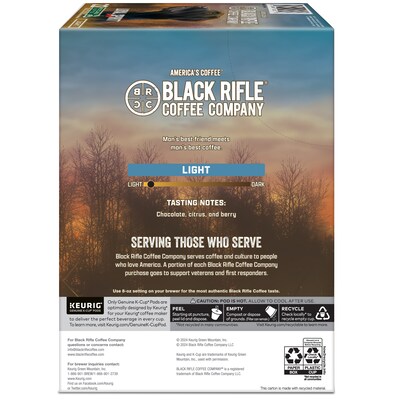 Black Rifle Coffee Company Loyal Spirit Coffee Keurig® K-Cup® Pods, Light Roast, 88/Carton (5000384042CT)