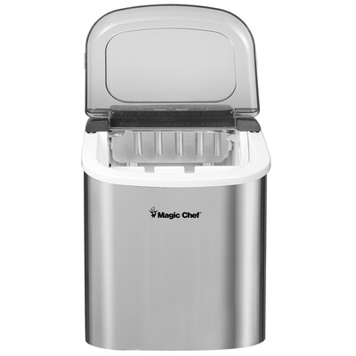 Magic Chef Portable Countertop Ice Maker, 27 Lbs. per Day, Stainless Steel (MCIM27ST)