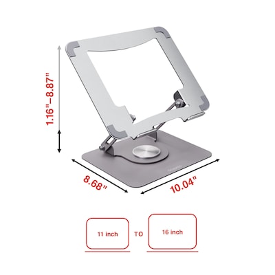 Staples TECH 10 x 8.7 Steel Adjustable Laptop Stand, Silver (ST62820-CC)