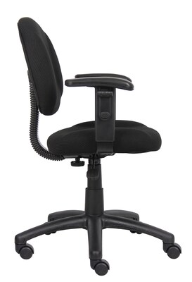 Boss Perfect Posture Deluxe Office Task Chair with Adjustable Arms, Black (B316-BK)