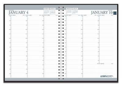 2027 House of Doolittle 8.5 x 11 Monthly Standard Appointment Book, Faux Leather Cover, Black/Blue (27202-27)
