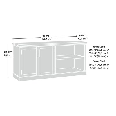 Sauder Aspen Post 30"H Storage Credenza with 2 Shelves, Prime Oak (427018)